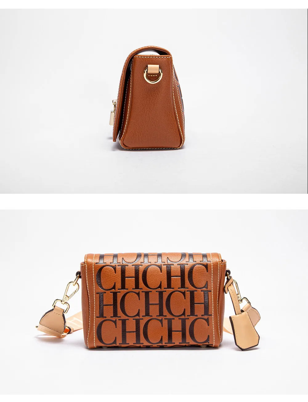 CH Womens Shoulder Bag Luxury Brand 2025 Fashion Solid Color Printed Handbag Fashion Design Model Metal Accessories Buckle