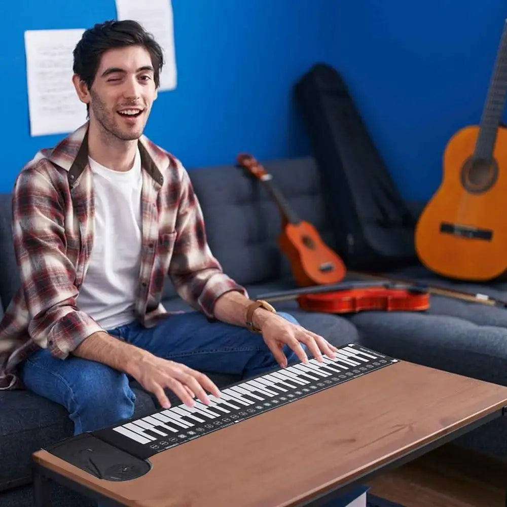 Roll-Up Piano Keyboard, faltbares Hand-Piano, 49 Tasten Hand-Piano für Anfänger, Kinder, Erwachsene, Lernspielzeug für Zuhause