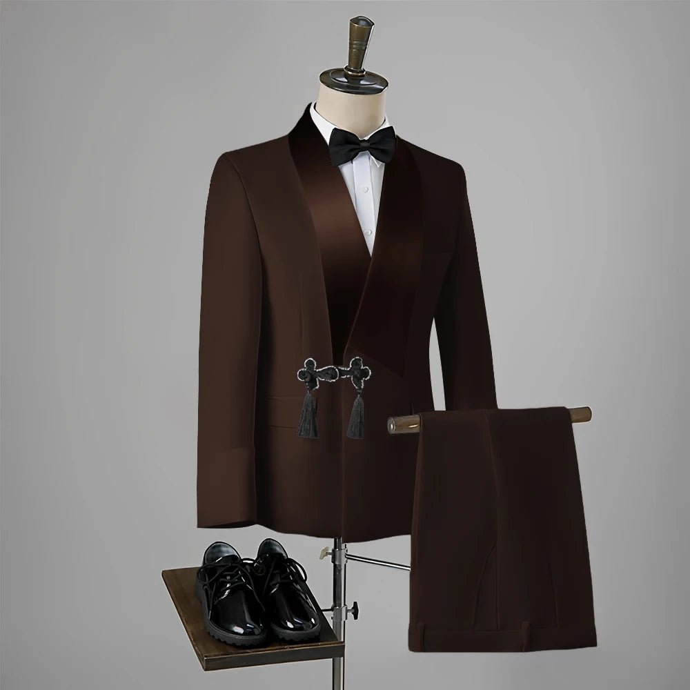 Men Suit Wedding Slim Fit Tassel Shawl Tuxedo