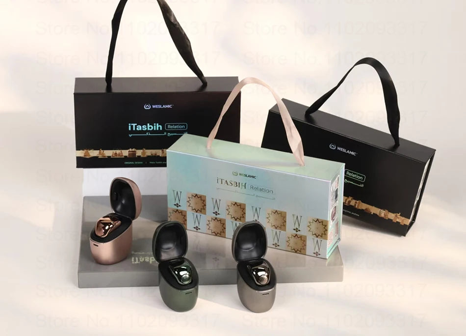 Weslamic Itasbih Faith Zikr Ring Lobpreis Intelligenter Digitaler Zikr Zähler für Muslime Gebetszeit mit Ladebox Vibrationserinnerung