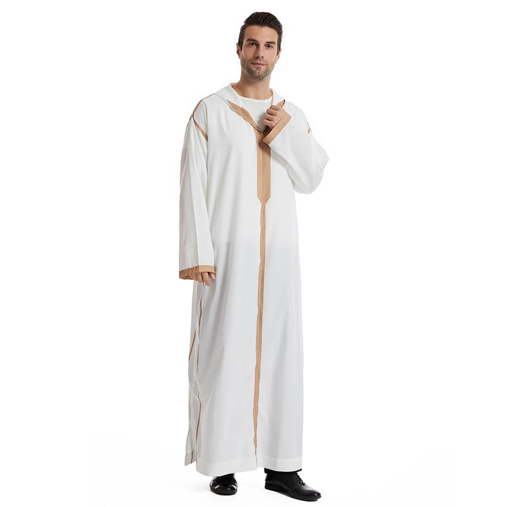 Islam Herren Kapuzen Maxikleid Jubba Thobe Saudi Arabisches Gewand Marokko Kaftan Dubai Türkei Abaya Muslimische Kleidung Ramadan Abayas Kleid