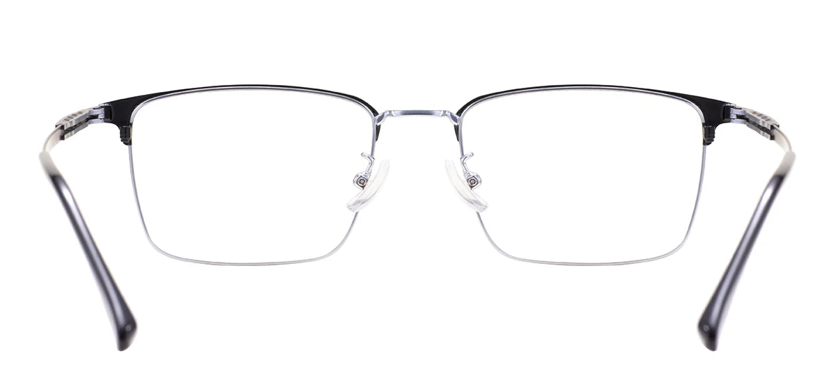 Monture de lunettes rectangulaires confortables en métal avec barre supérieure, pour hommes d'affaires, avec monture complète, pour verres correcteurs optiques