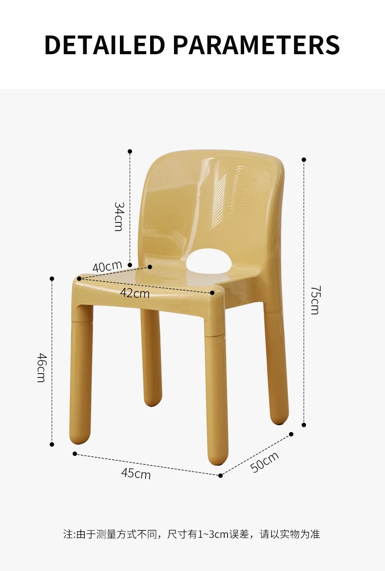 Chaise de salle à manger créative haut de gamme de luxe léger, chaise à dossier en plastique de style nordique du milieu du siècle, simple et à la mode