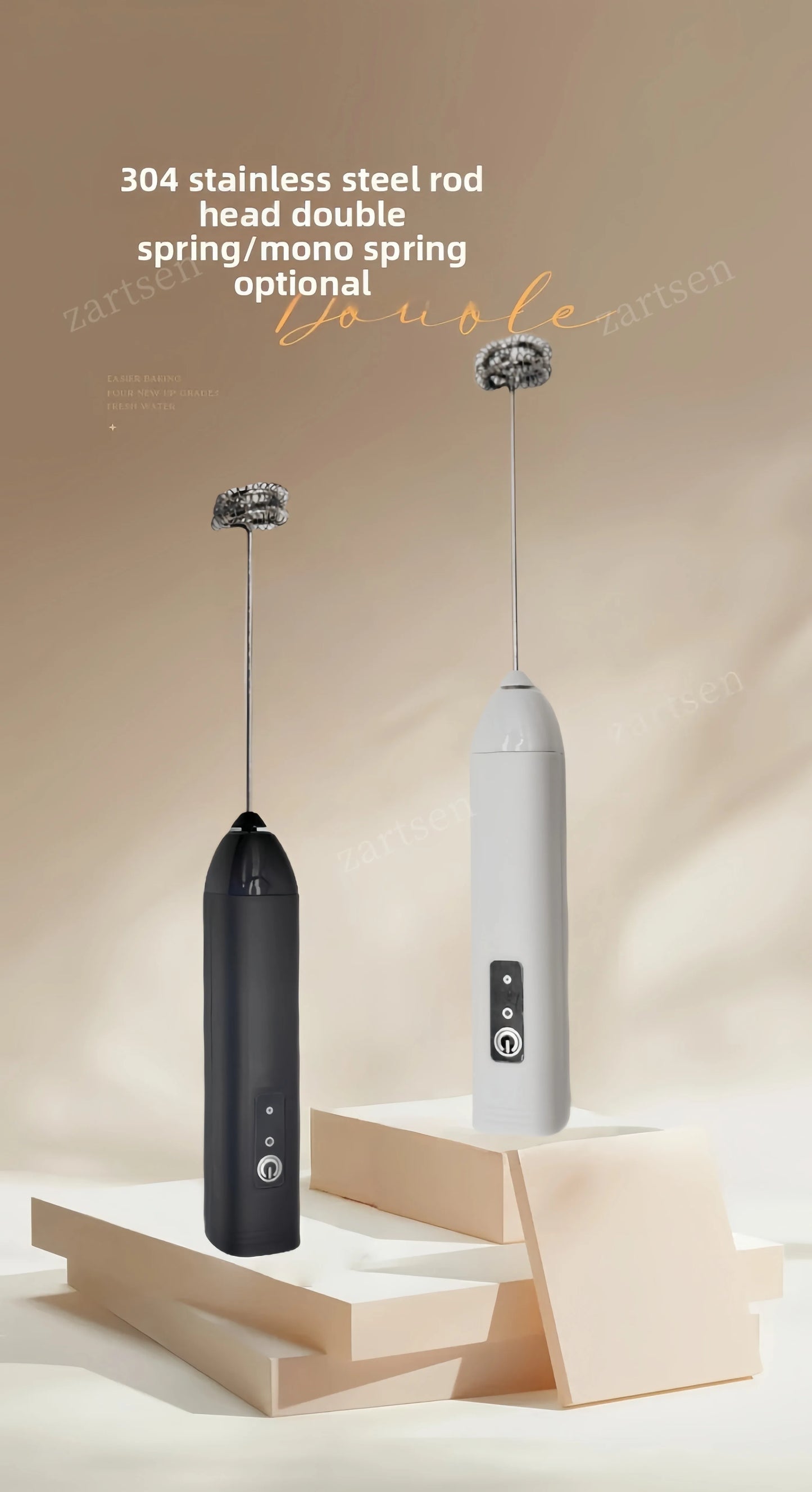 Mousseur à lait sans fil électrique Type-C Mixeur portatif en acier inoxydable Mini fouet pour café Cappuccino Crème