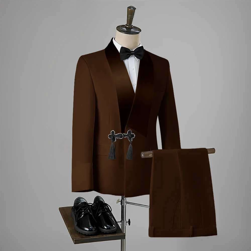 Men Suit Wedding Slim Fit Tassel Shawl Tuxedo