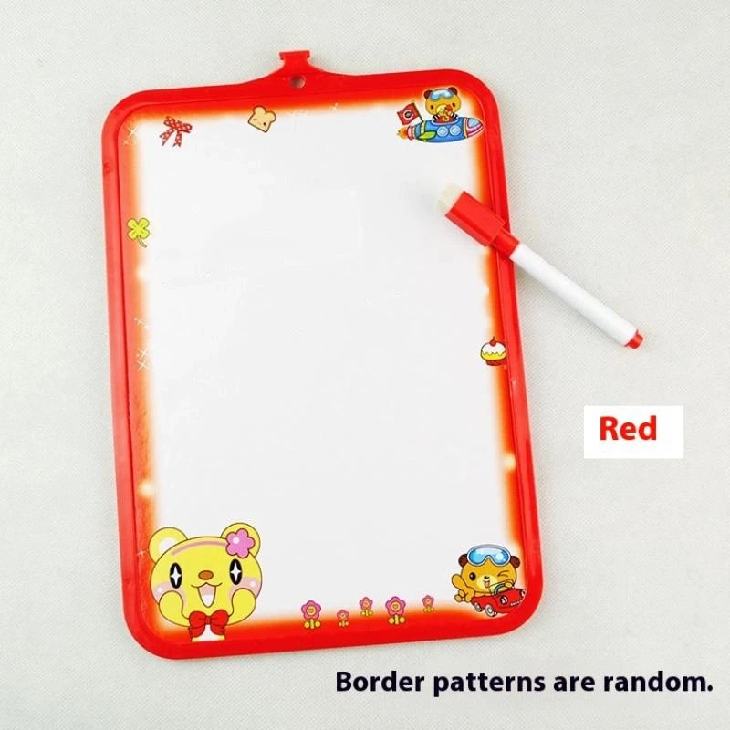 Tableau blanc pour enfants 26x19cm, effaçable à sec, cadre 4 couleurs, mini-tableau à dessin, petites ardoises à suspendre avec stylo