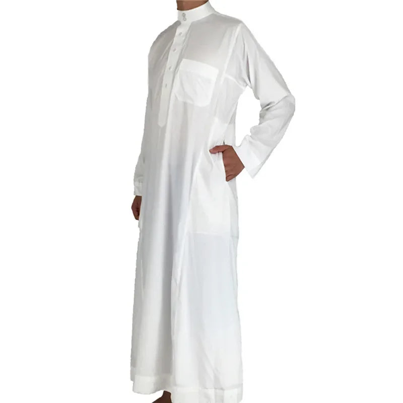 Neu 2025 Naher Osten Muslim Männer Kleid Langarm Jubba Thobe Ramadan Eid Dishdasha Robe Muslimisch Islamische Kaftane Arabische Kleidung