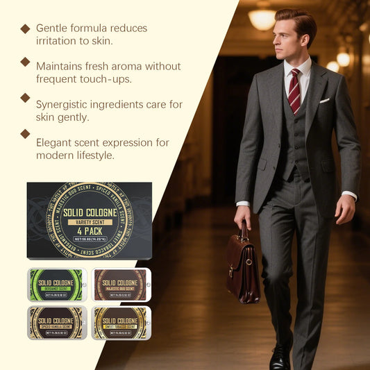 4In1 Pheromone Solid Cologne Set Woody Scent Lasting Natural Fragrance Release Charming Confidence Pocket Deodorant Solid Balm