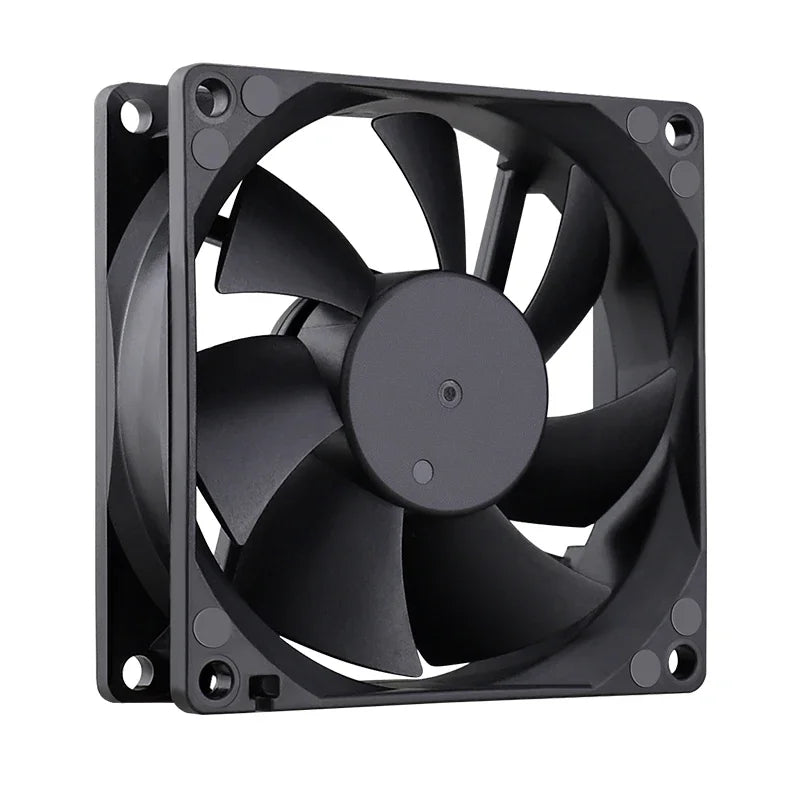 Ventilateur 8025 DC 12V 24V 80mm x 80mm x 25mm double roulement à billes Ventilateur de refroidissement sans balais de remplacement pour ventilateur 80mm 25mm à roulement à billes