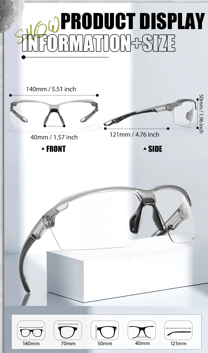SCVCN Lunettes de soleil photochromiques Cyclisme Vélo VTT Randonnée Golf UV400 Lunettes de sport pour hommes femmes Baseball