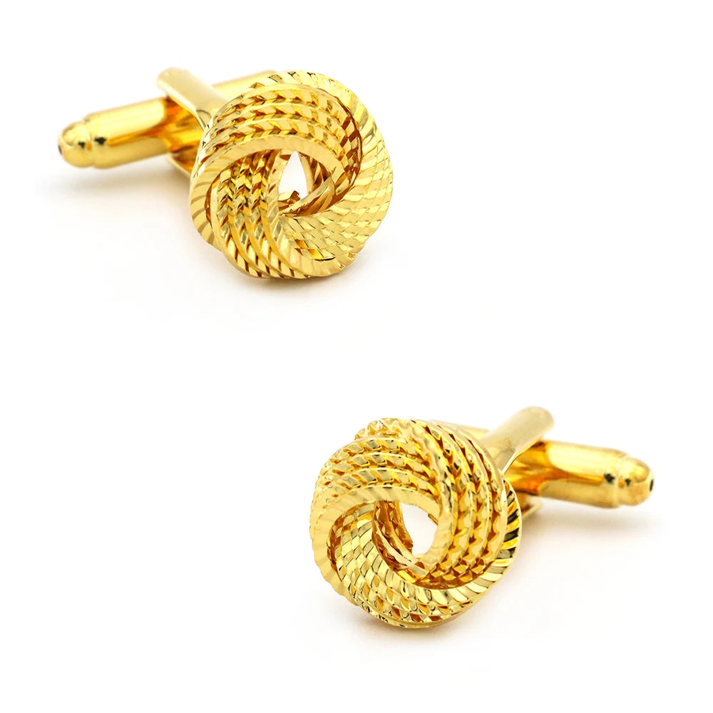iGame Boutons de manchette nœud de mode en laiton de qualité design boule tressée pour mariage homme