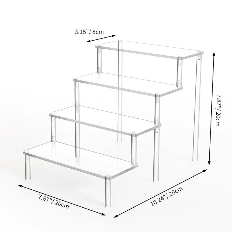 1 Stück mehrschichtiger Acryl-Präsentationsständer Tortenständer hochtransparentes trapezförmiges Ablageregal perfekt für Dessert-Cupcakes