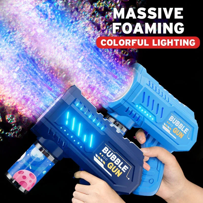 Vollautomatische Blasenpistole Raketen-Blasenmaschine Automatischer Gebläse mit Blasenflüssigkeit Spielzeug für Kinder Strand Outdoor-Blasengeschenke