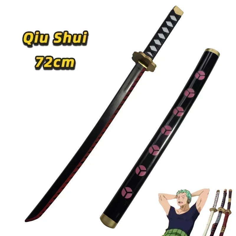 72cm Zoro Katana Samuraischwert Japan Anime Cosplay Katanas Yubashiri Kitetsu Shusui Wado Ichimonji PU Spielzeugschwerter