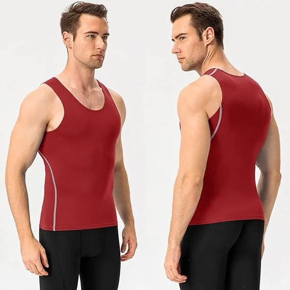 Herren Kompressionsshirt Ärmelloses Tanktop Herren Schnelltrocknend Workout Fitness Gym Baselayer Unterhemd Bodybuilding Laufweste