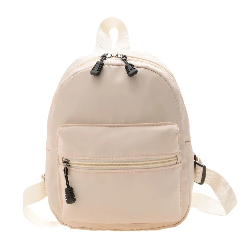 Fashion Uni-Farbe Rucksack Damen Nylon Ranzen Preppy Stil Mini-Rucksäcke