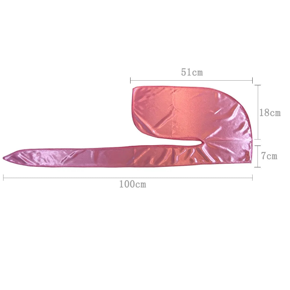 1-4Pcs New Silk Plus (High-Density) Durag Bandana Turban Hat Men Breathable Long Tail Doo Rag for men Durags Pirate Hat Headband