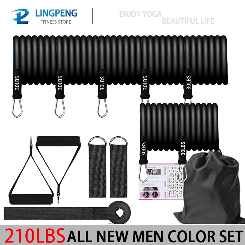 Fitness Widerstandsgummi Yoga Elastisches Band Upgrade Trainingsstange Set Pilates Training Übungsfitnessgeräte Zugseil