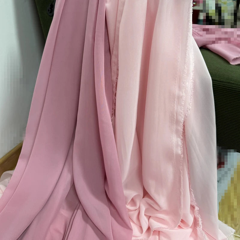 Chiffon fabric for dresses, dresses, skirts, shirts, clothing, decorations and DIY sewing projects, pink and purple