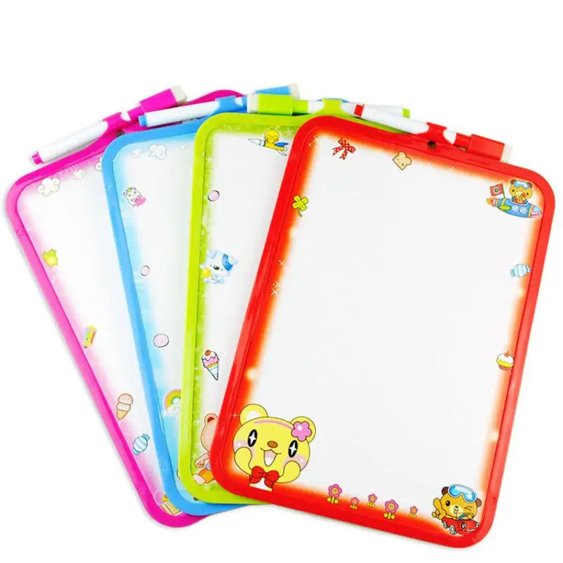 Tableau blanc pour enfants 26x19cm, effaçable à sec, cadre 4 couleurs, mini-tableau à dessin, petites ardoises à suspendre avec stylo