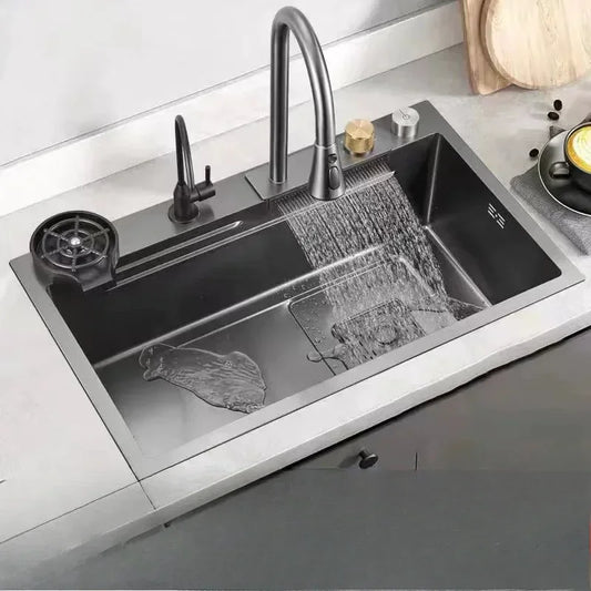 Stainless Steel Thickened SUS304 Sink,Household Kitchen Sink, Dishwashing Nano Process Countertop Sink Sink Kitchen