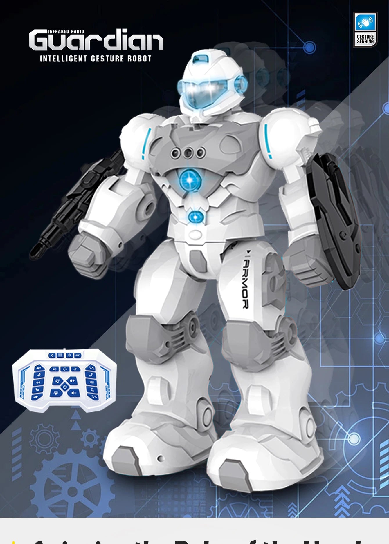 2.4G Remote Controlled Robot, Intelligent Programming Gesture Sensing, Dancing Singing Puzzle Toys Excluding regular batteries