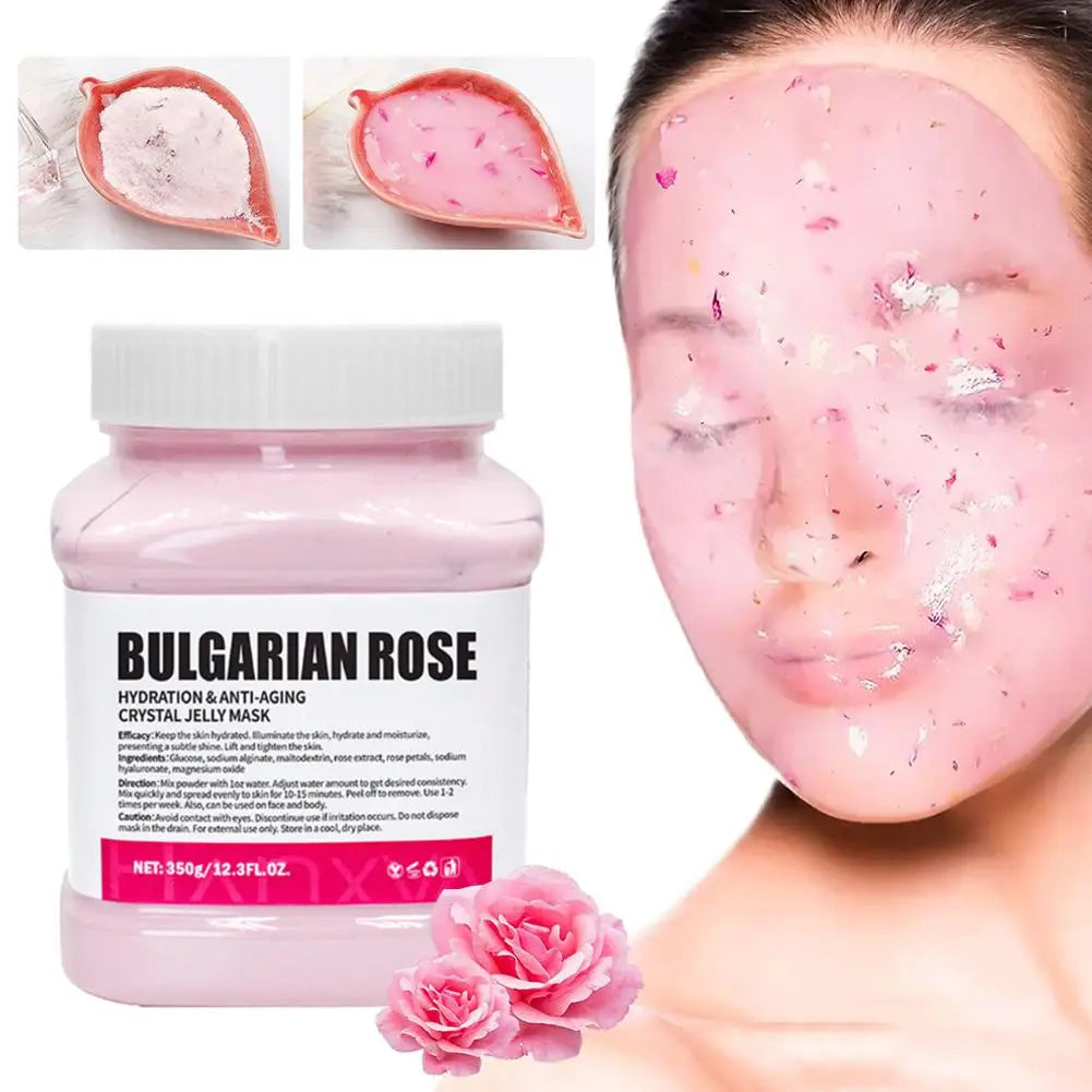 Gelee-Maske für professionelle Gesichtsbehandlungen, glatte Rosen-Gesichtsmaske für die Hautpflege, feuchtigkeitsspendende, nährende Hydro-Gelee-Maskenpuder, Gel-Abziehmaske