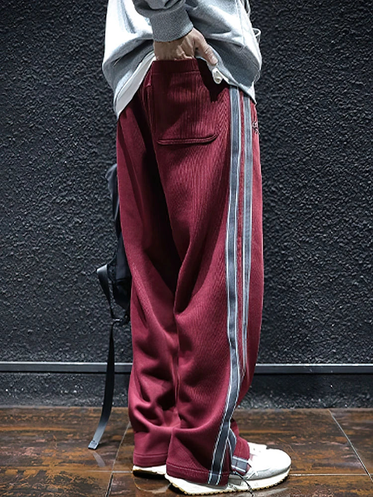 Seitlicher Reißverschluss Schlitz Lässige Sportweite Jogginghose Herren Gerade Lange Hose Outdoor Laufen Cargo Hose
