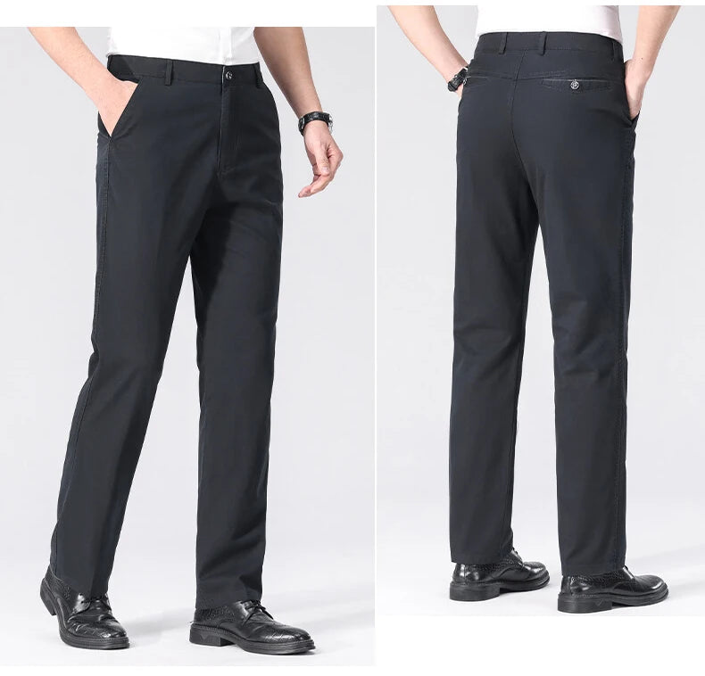 Pantalon Chino Homme Décontracté habillé, Pantalon de Travail Printemps Été Automne, Léger et Confortable avec Poches