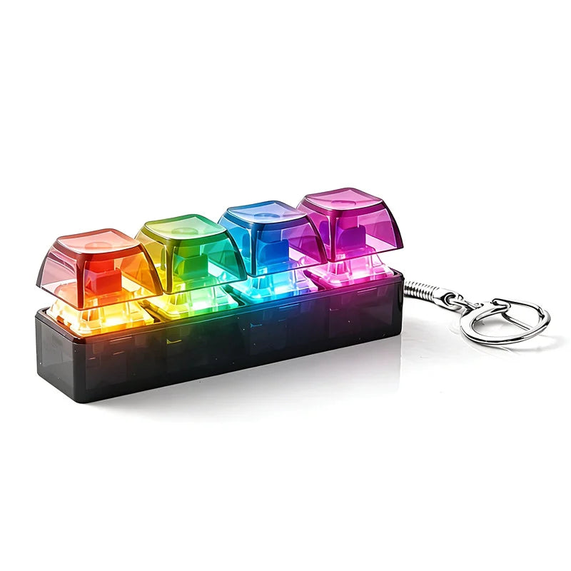 Porte-clés Clavier LED Jouets Fidget Crystal Clicker Jouet Sensoriel pour Soulagement du Stress Porte-clés Clavier Cadeau de Fête d'Anniversaire pour Enfants