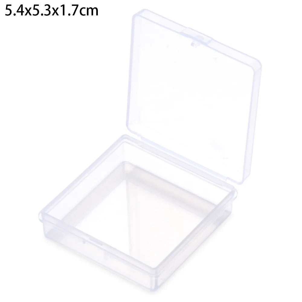 Square Round Plastic Transparent Storage Box Small Items Sundries Organizer Case Jewelry Beads Container Box Tools Accessories