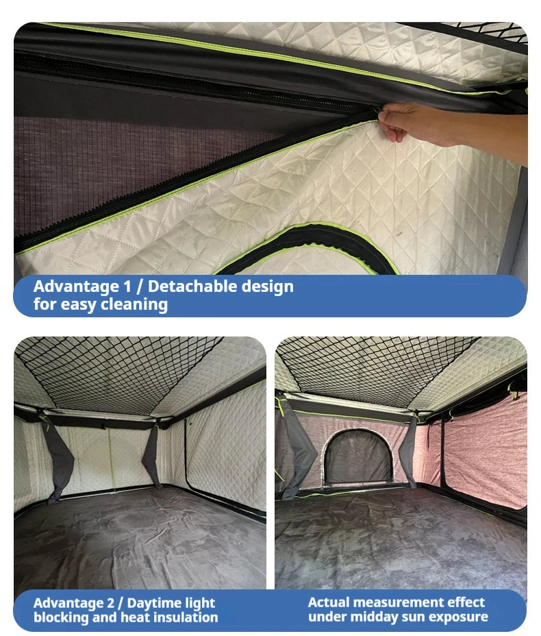Durable Automatic Foldable Hard Top Roof Tent - For Sedan, SUV, Off-Road, Pickup & Outdoor Camping Self-Driving