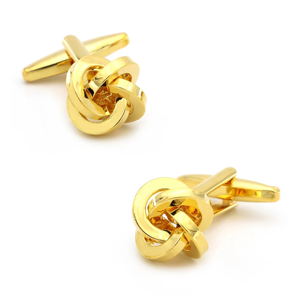 iGame Boutons de manchette nœud de mode en laiton de qualité design boule tressée pour mariage homme