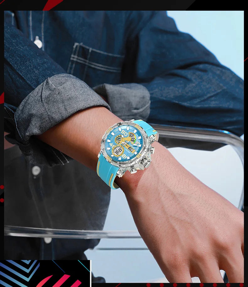 Montres Militaires Hommes Montre 2025 Nouvelle 50M Étanche Chronomètre Alarme Lumière LED Montres Digitales 8136 Montre Sport Homme