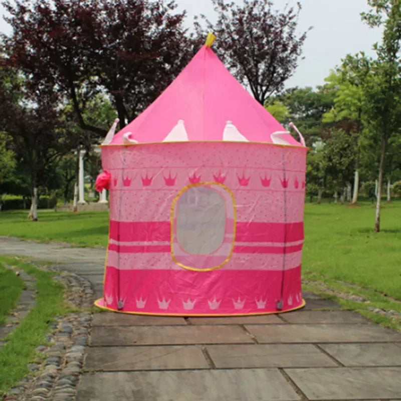 Tentes Château Pliantes Portables Tente de Jeu pour Bébé et Jeune Enfant Rose Bleu Jouets de Camping Décoration de Chambre Intérieure Extérieure Cadeau d'Anniversaire de Noël