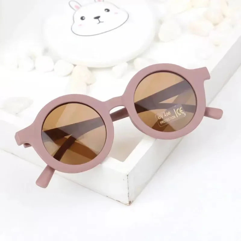 Accessoires pour bébé Nouvelle Lunettes de soleil Rétro pour bébé Couleur unie Anti-ultraviolets Lunettes rondes pour enfants UV400