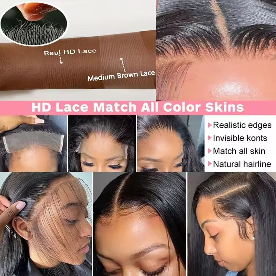 250 Dichte 30 40 Zoll Knochenglatte Lace Frontal Echthaarperücken Brasilianische 13x6 13x4 Transparente HD Lace Front Perücken für Frauen