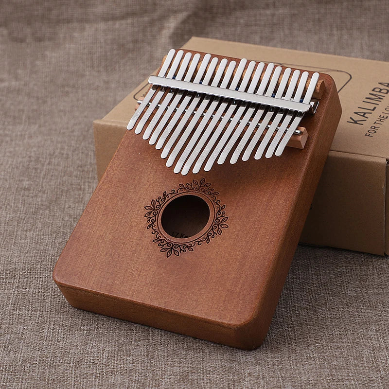 Kalimba Musikinstrument Daumenklavier 17 Tasten Mahagoni Holz Fingerklavier Kombinationsgeschenke für Kinder Tragbares Mbira Fingerklavier
