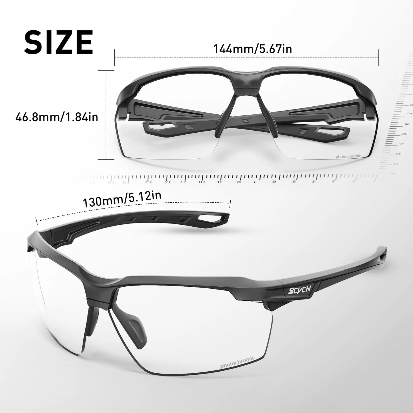 SCVCN Lunettes de soleil photochromiques Cyclisme Vélo VTT Randonnée Golf UV400 Lunettes de sport pour hommes femmes Baseball