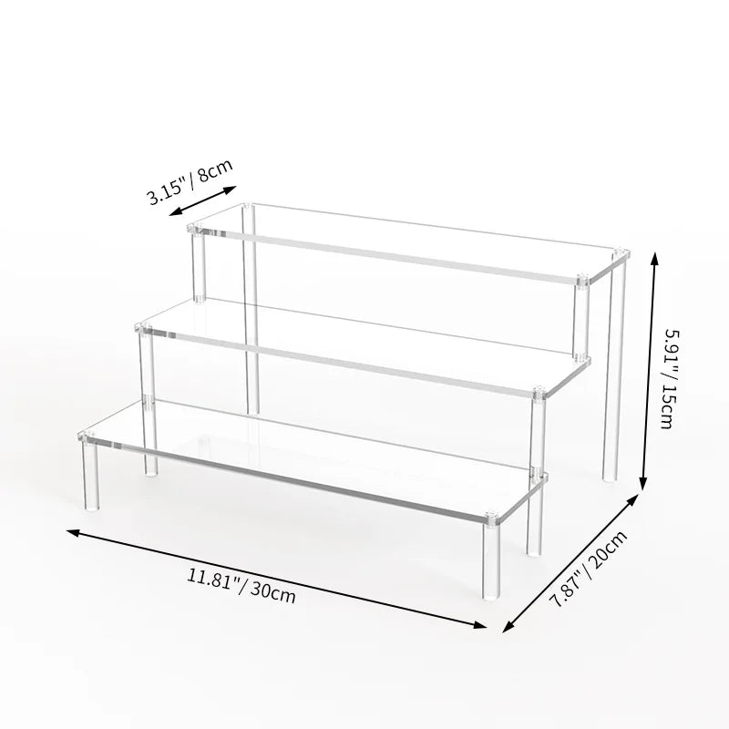 1 Stück mehrschichtiger Acryl-Präsentationsständer Tortenständer hochtransparentes trapezförmiges Ablageregal perfekt für Dessert-Cupcakes