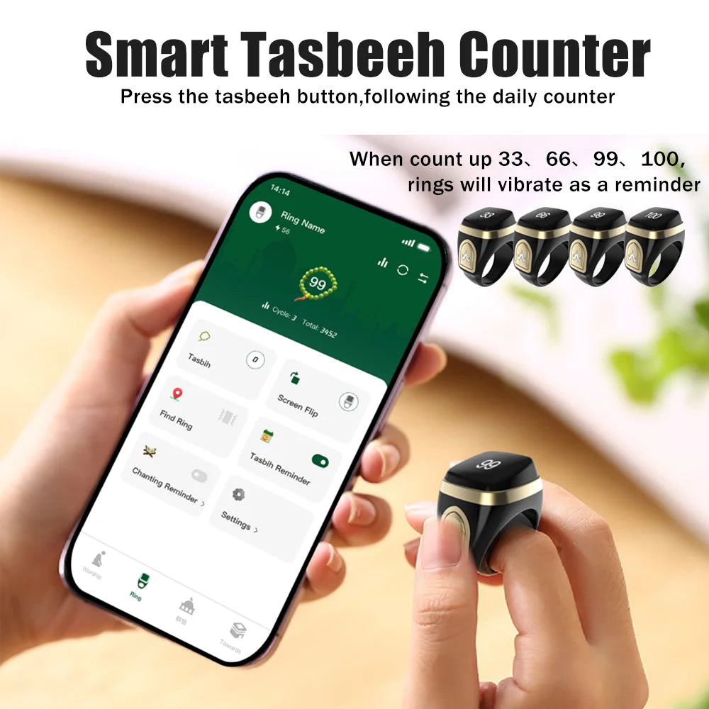 Smart Tasbih Zikr Ring Prayer Time Reminder Smart Tasbih Tally Counter Zikr Ring Prayer Time tasbih counters