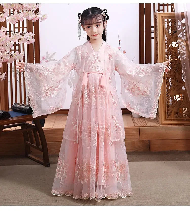 Robe chinoise Hanfu moderne pour fille, tenue d'Halloween de fée, Vêtements pour enfants, Vestidos, Costume traditionnel de Cosplay, Robes pour filles