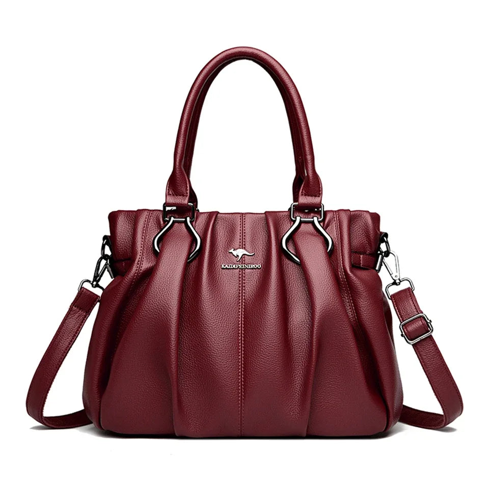 Sac cabas décontracté en cuir véritable, sacs à main de luxe pour femmes, sacs à main de marque, sacs à main en cuir souple de haute qualité pour le travail