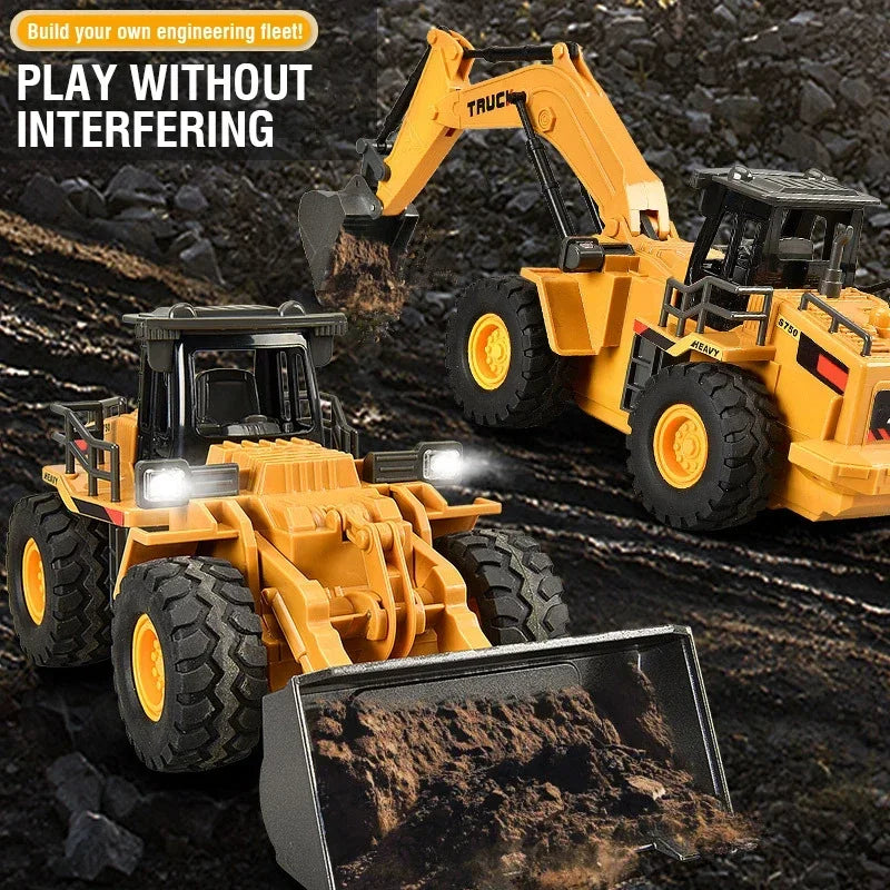 9CH Legierung Fernbedienung Bagger Planierraupe Muldenkipper Simulation Technik Fahrzeug Spielzeug RC Trucks Modell Kinder Spielzeug Geschenke