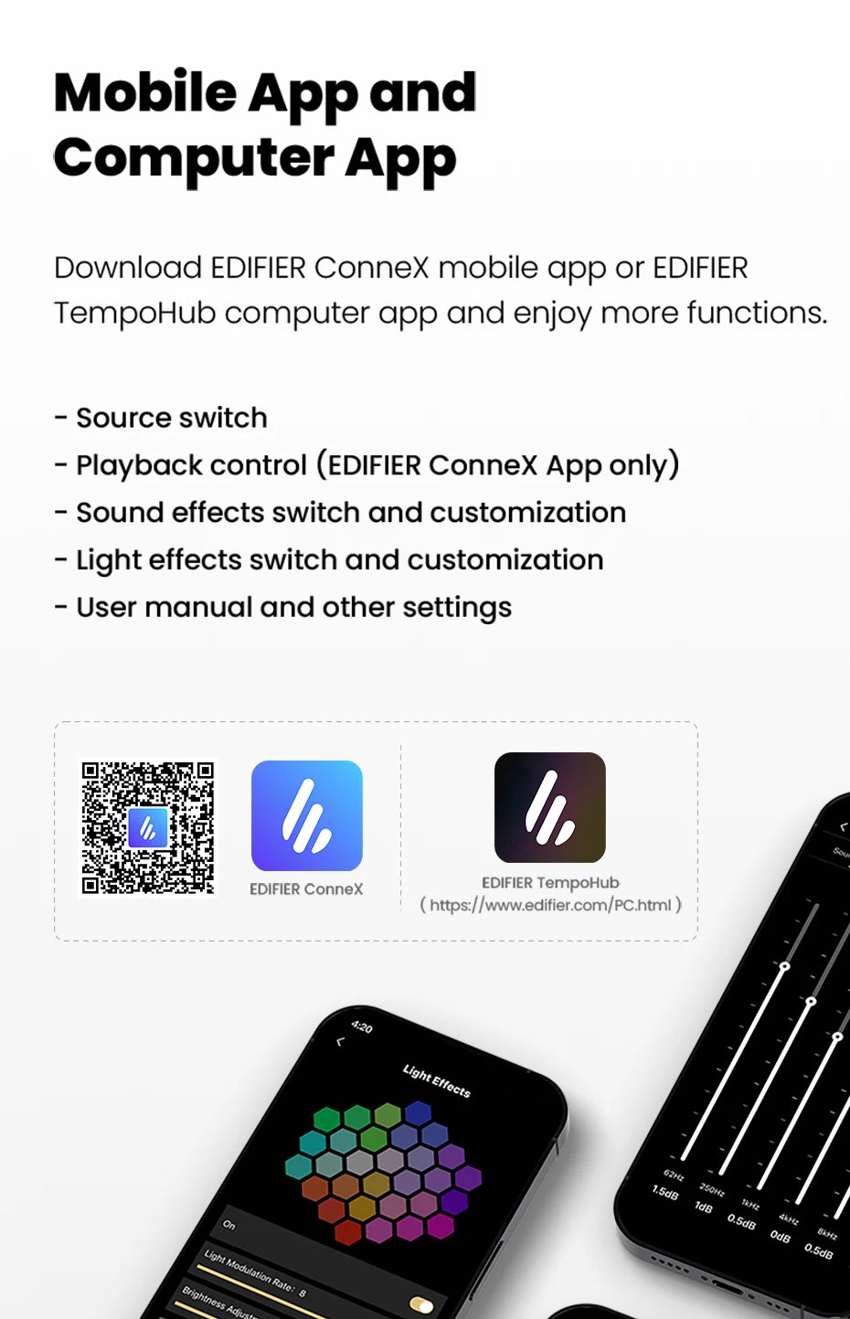 Edifier R20BT USB-Powered Speaker Bluetooth 6.0 Computer Speakers With Light Effects USB-C AUX Inputs