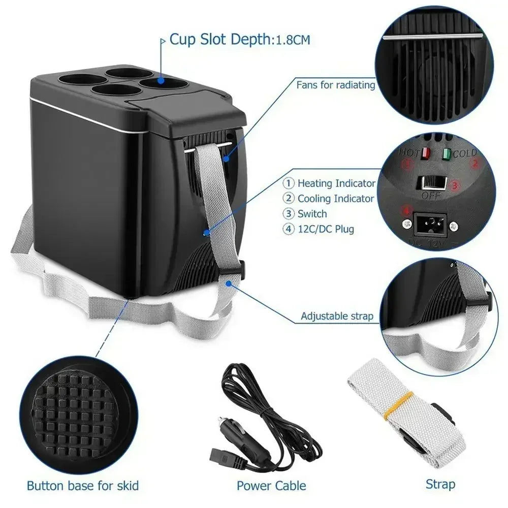 Mini-réfrigérateur de voiture isotherme portable 6 L, glacière électronique, accessoires automobiles, neuf