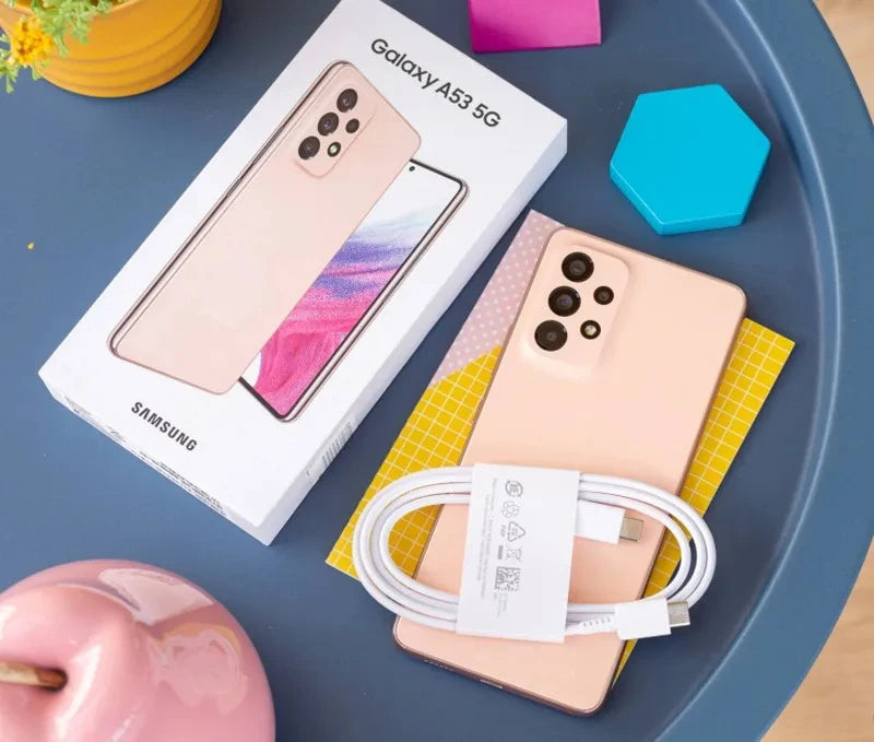 Téléphone intelligent Android reconditionné Samsung Galaxy A53 5G, écran 6,5 pouces, édition mondiale, double carte, huit cœurs, quatre caméras 64MP, 5000mAh, NFC