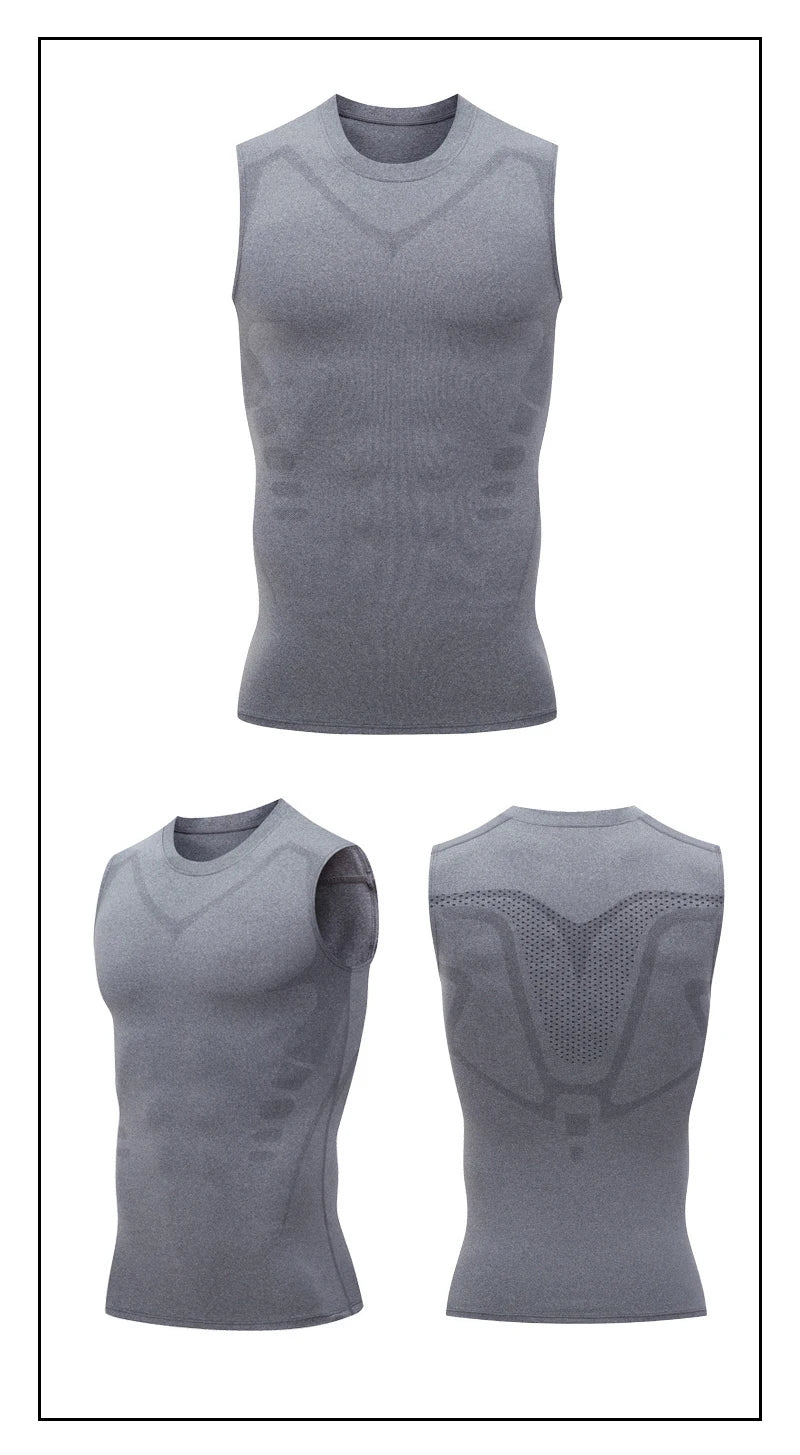 Kompressions-Tanktop Herren Gym-Shirt Ärmellos Schnelltrocknend Bedruckte Sportbekleidung Herren Fitness Bodybuilding Weste Workout Muskel-Top
