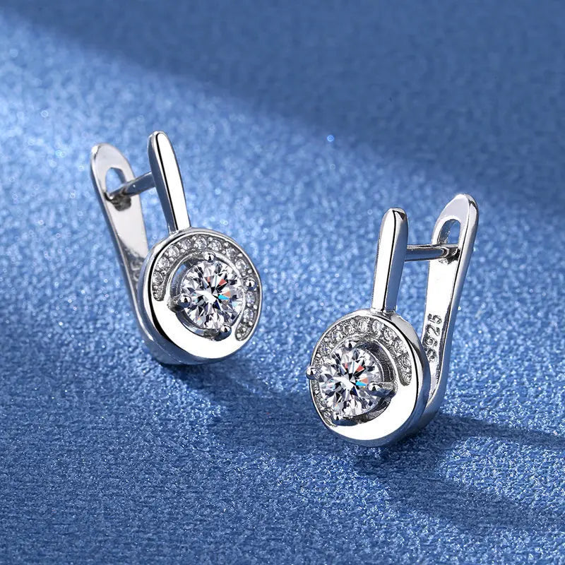 Ohrringe aus 925er Sterlingsilber, Schmuck, hochwertige Retro-Ohrringe mit einfachem Muster, lila-weiße Zirkon-Ohrringe, Bestseller