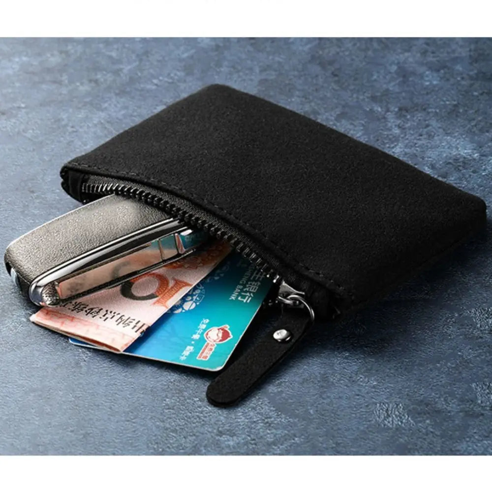 Mini portefeuilles tendance en PU, porte-monnaie, porte-cartes, sac d'argent, pochette à monnaie zippée pour femmes et hommes